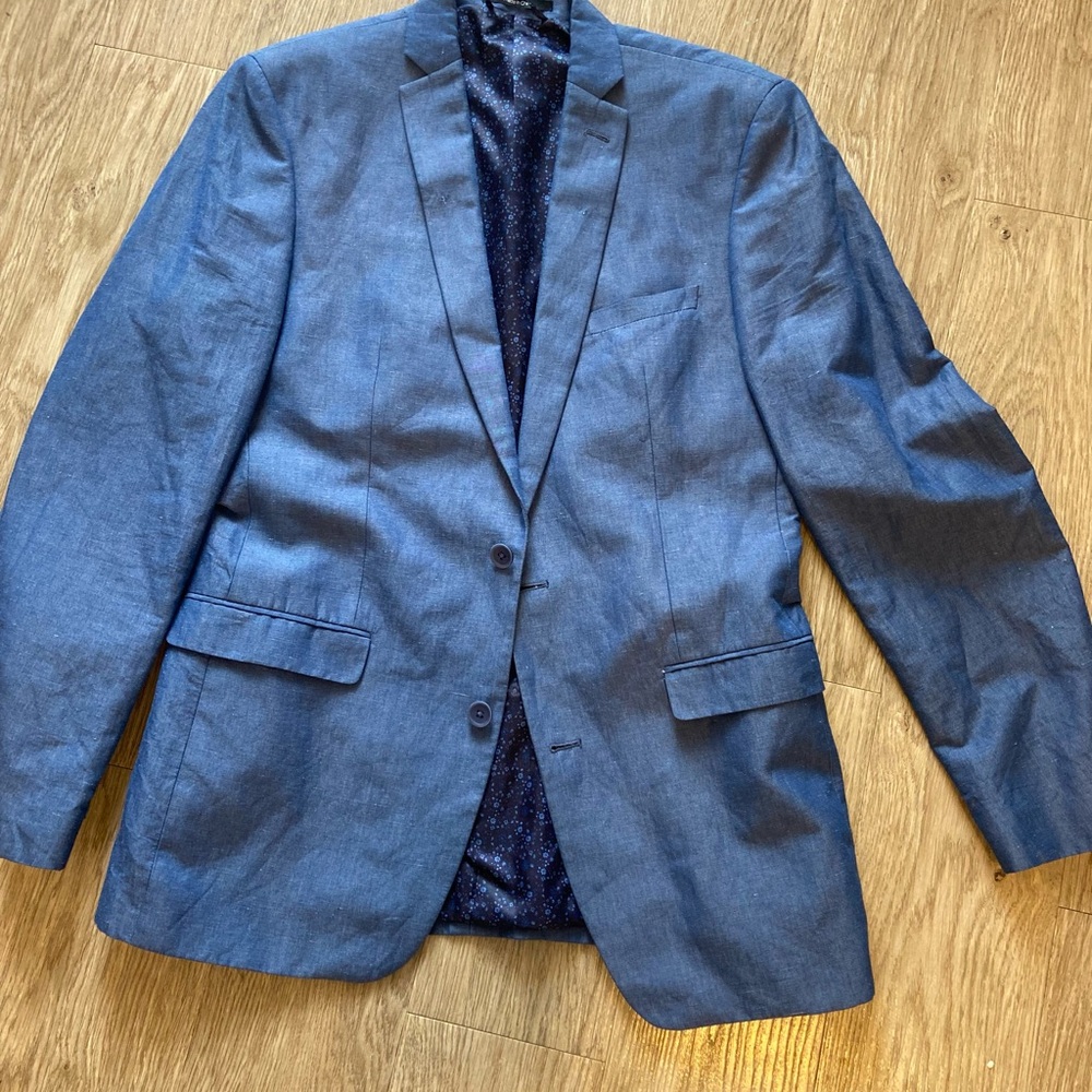 Bar III Navy Sport Coat Linen Cotton blend